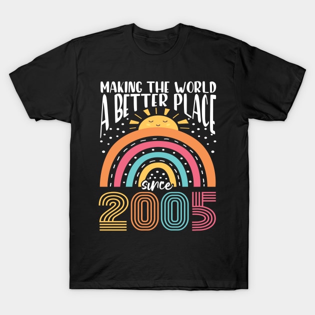 Birthday Making the world better place since 2005 T-Shirt by IngeniousMerch